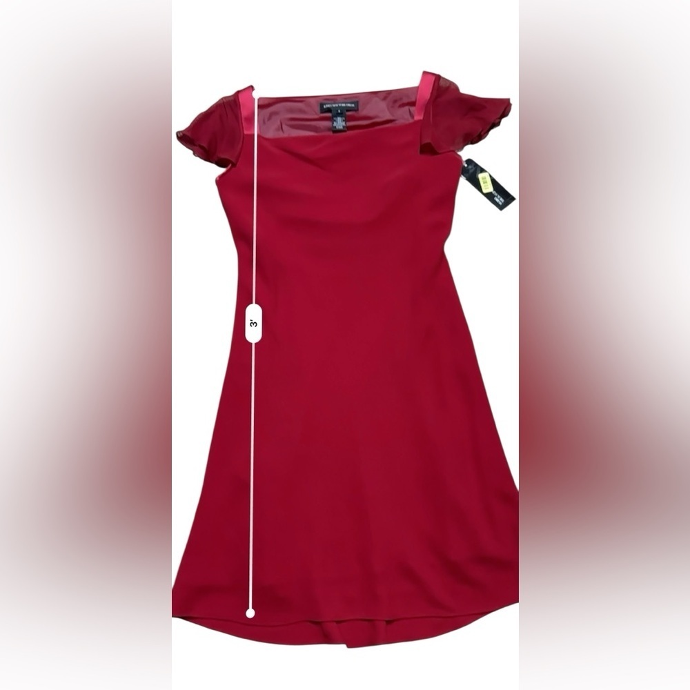 NWT Silk Trim Dress Jones New York Red 1990s Size 6 Sheath - Picture 11 of 12
